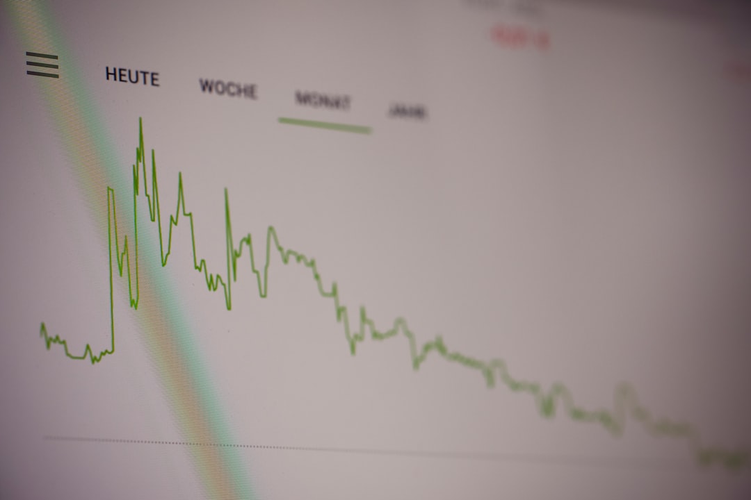 Stock trading chart. Made with analog vintage lens, Leica APO Macro Elmarit-R 2.8 100mm (Year: 1993)
